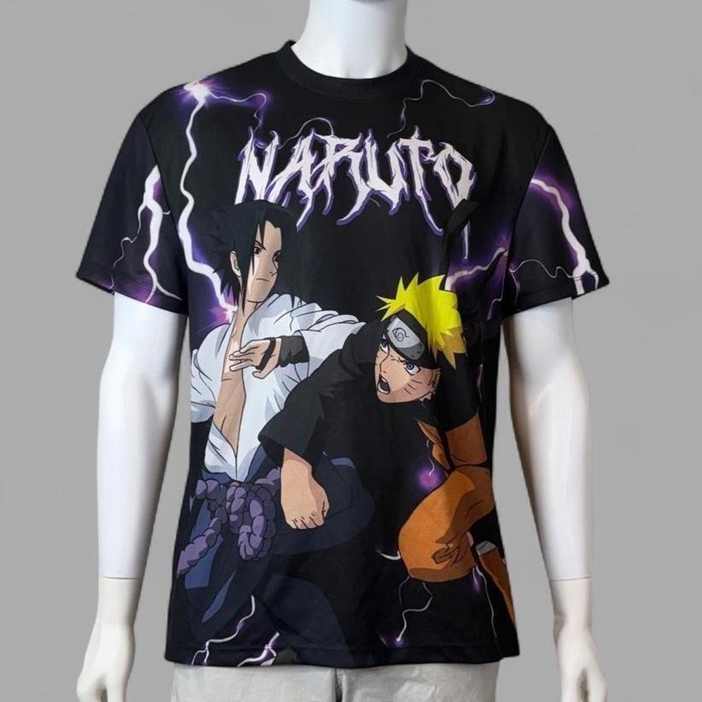 Primark Difuzed Naruto Shippuden Naruto Sasuke AOP T-Shirt Men's M